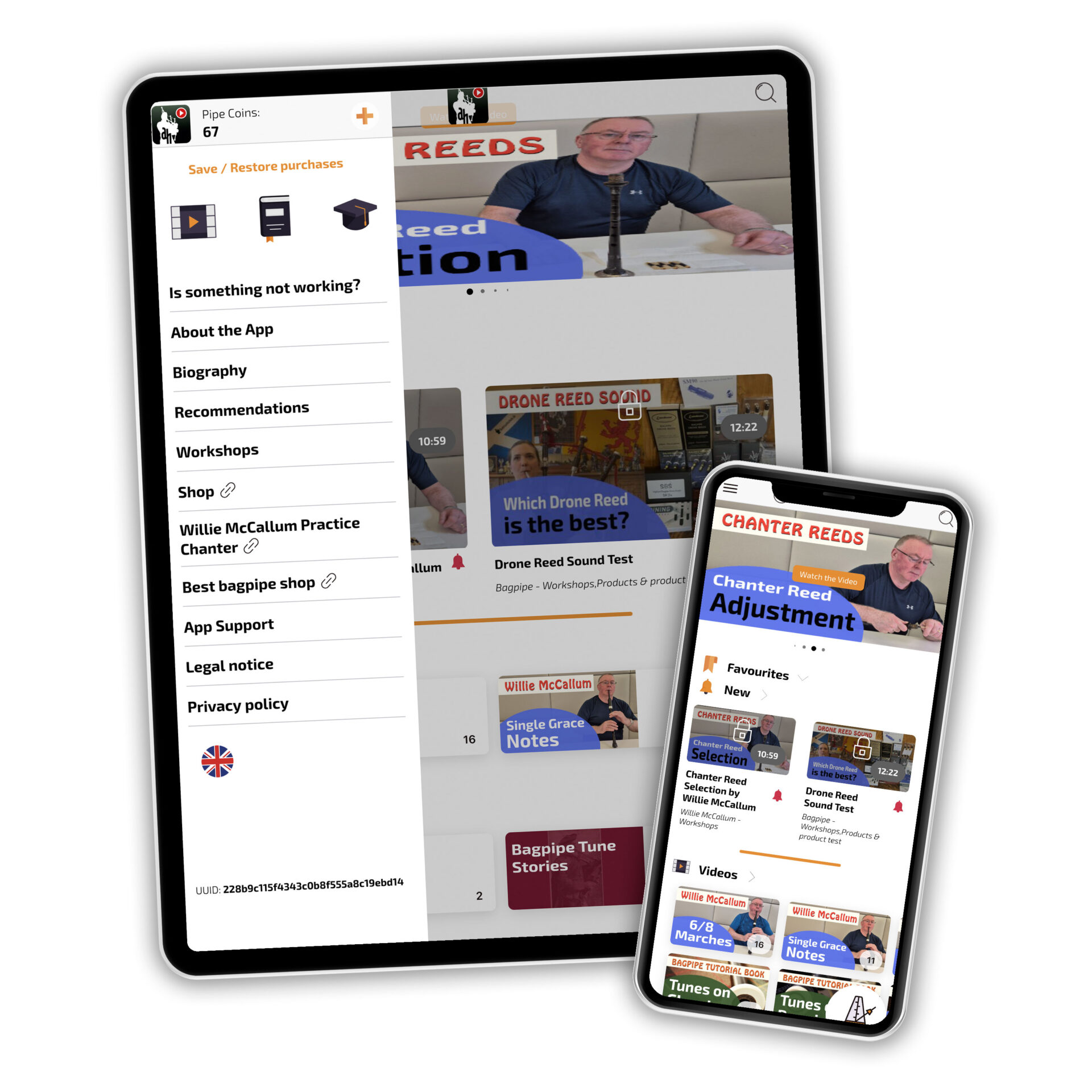 V449-Aew-MobilePhoneandTabletMockups 1 Dudelsack-lernen-App-Tablet-EN