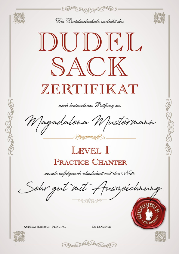 Dudelsackschule-Zertifikate-Level-1