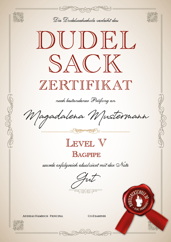 Dudelsackschule-Zertifikate-Level-5
