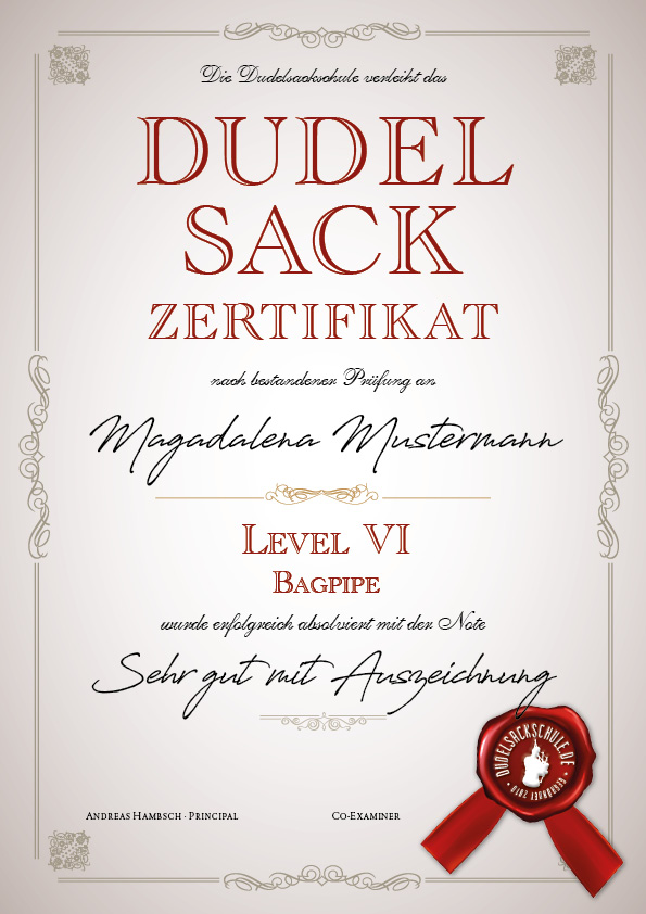 Dudelsackschule-Zertifikate-Level-6