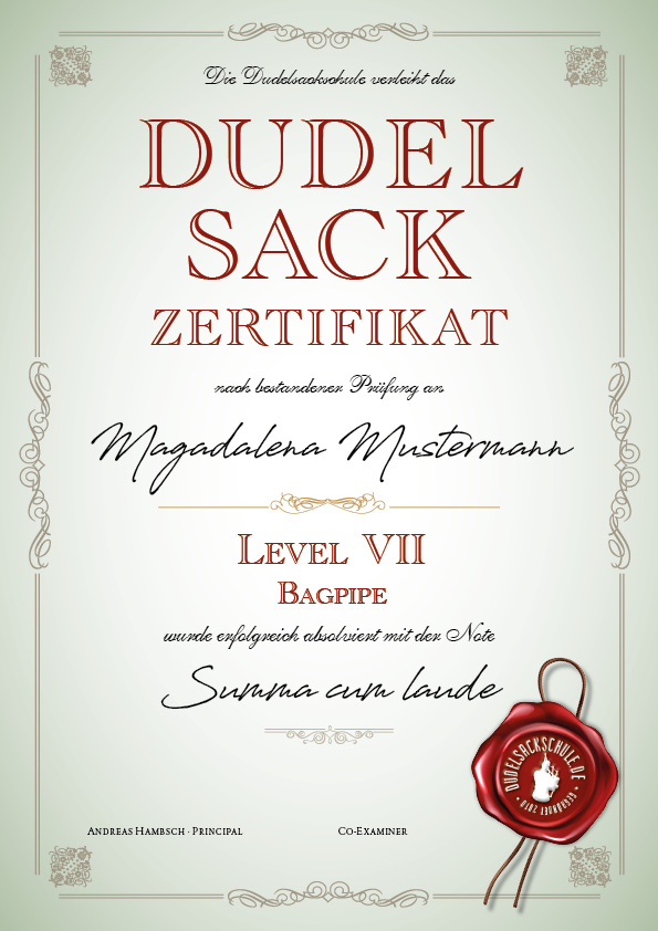 Dudelsackschule-Zertifikate-Level-7