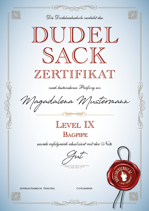 Dudelsackschule-Zertifikate-Level-9
